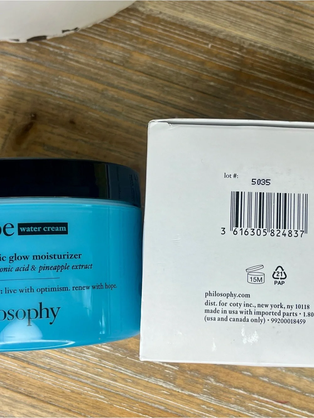 Philosophy Hope In A Jar Water Cream Hyaluronic Glow Moisturizer-8oz Mega Size